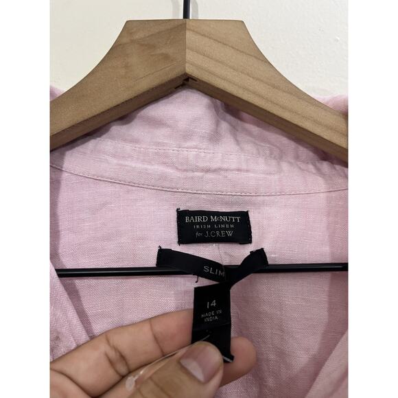 J CREW Baird McNutt Irish Linen Shirt 14 Coastal Quiet Luxury Minimalist Relaxed - Picture 3 of 14